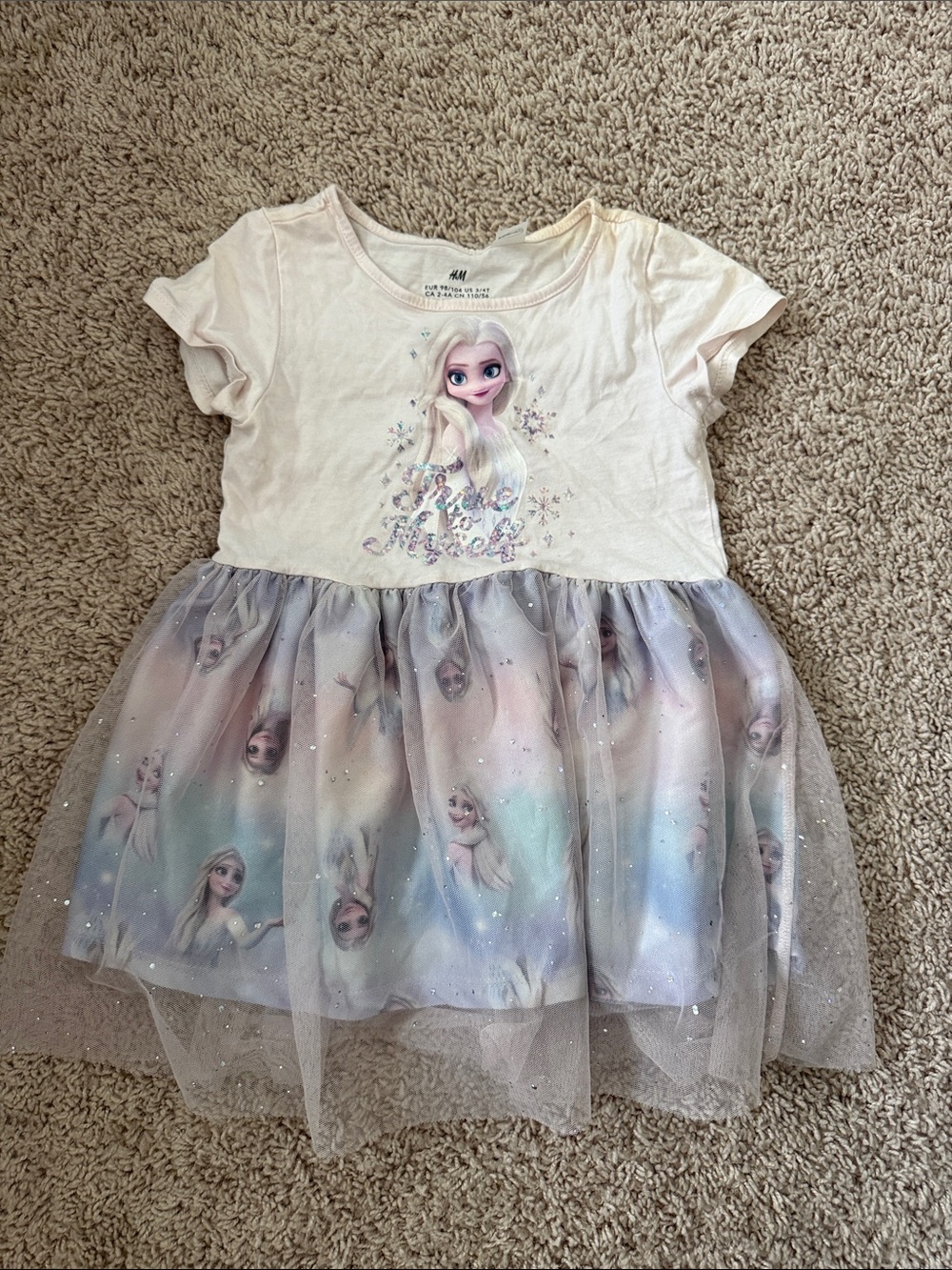 H&M Girls Elsa Tulle Dress - Pastel Pink, Blue, Purple